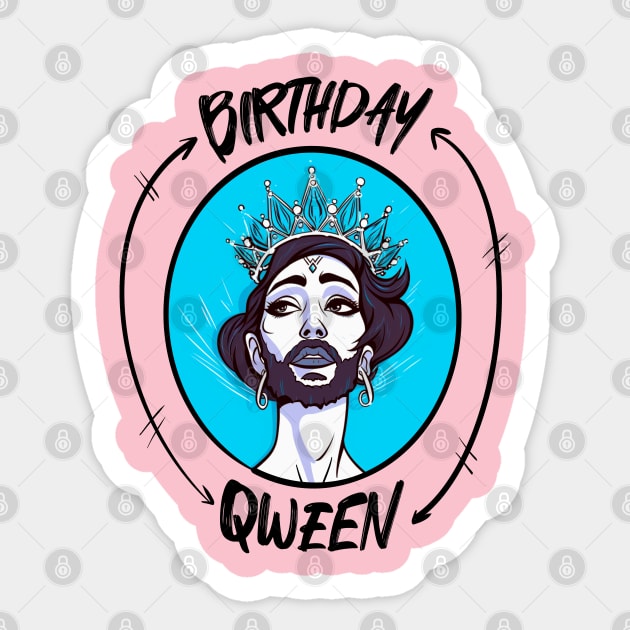 Birthday Qween Design Sticker by HomoArt